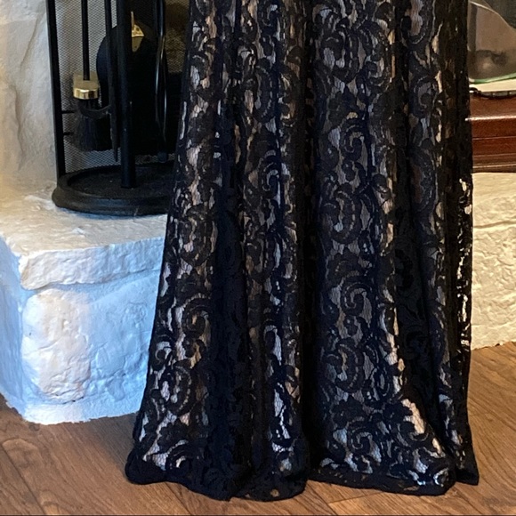 MSK BLACK LACE EVENING GOWN DRESS SIZE 8 - Picture 3 of 8